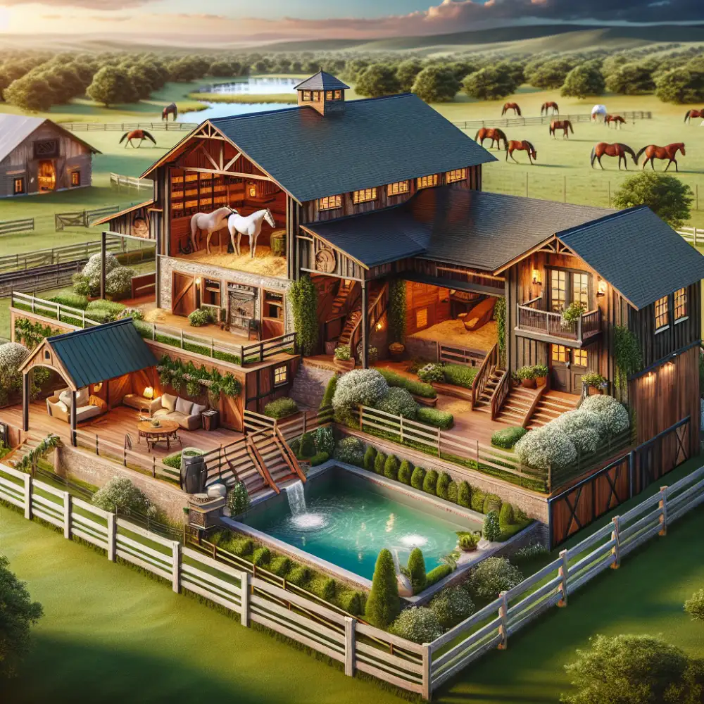 horse barn with living quarters