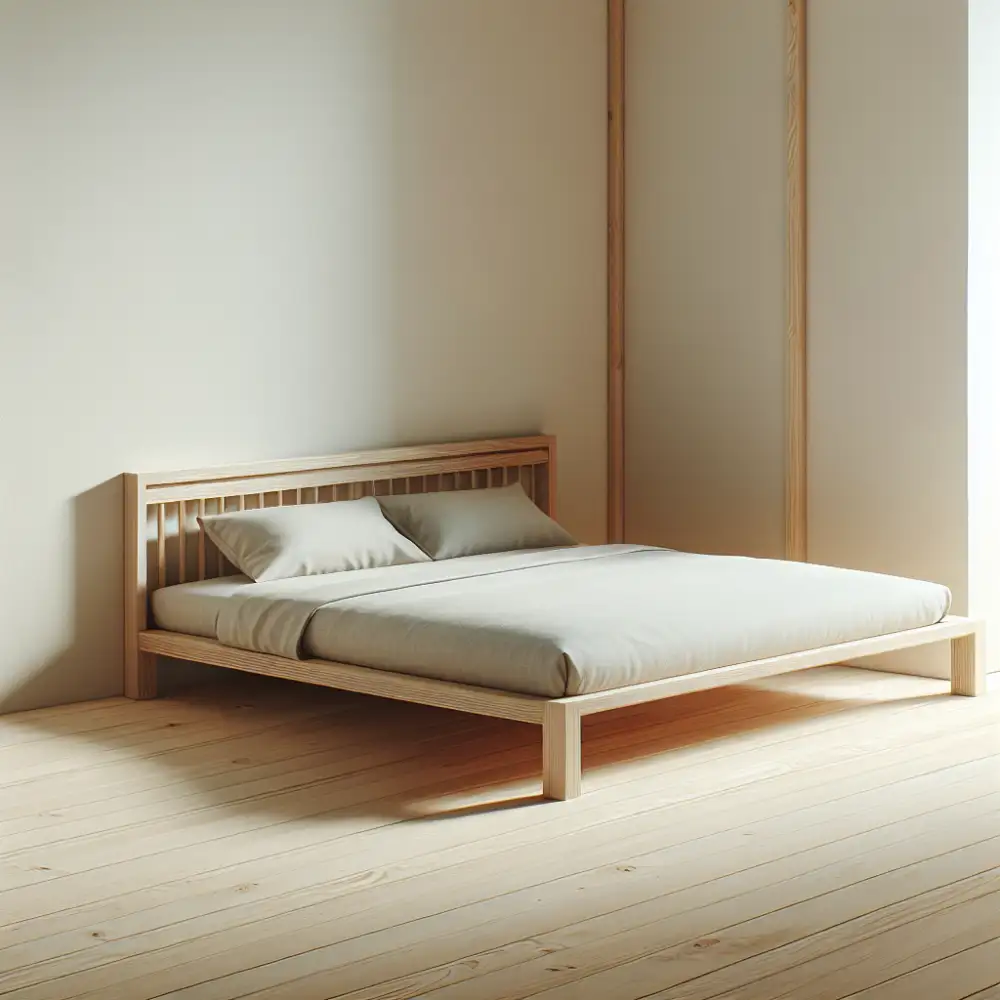 minimal wood bed frame